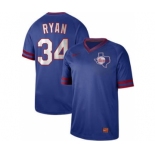 Men's Nike Rangers #34 Nolan Ryan Royal Cooperstown Collection Stitched Baseball Jersey