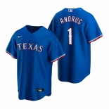 Men's Nike Texas Rangers #1 Elvis Andrus Royal Alternate Stitched Baseball Jersey