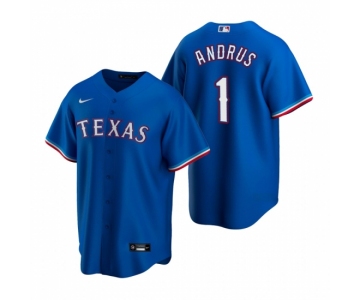 Men's Nike Texas Rangers #1 Elvis Andrus Royal Alternate Stitched Baseball Jersey