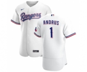 Men's Nike Texas Rangers #1 Elvis Andrus White Home 2020 Authentic Player Baseball Jersey