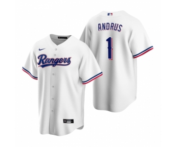 Men's Nike Texas Rangers #1 Elvis Andrus White Home Stitched Baseball Jersey