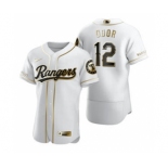 Men's Nike Texas Rangers #12 Rougned Odor White 2020 Authentic Golden Edition Baseball Jersey