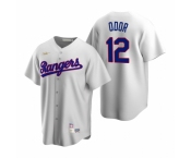 Men's Nike Texas Rangers #12 Rougned Odor White Cooperstown Collection Home Stitched Baseball Jersey