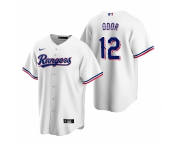 Men's Nike Texas Rangers #12 Rougned Odor White Home Stitched Baseball Jersey