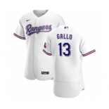 Men's Nike Texas Rangers #13 Joey Gallo White Home 2020 Authentic Player Baseball Jersey