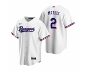 Men's Nike Texas Rangers #2 Jeff Mathis White Home Stitched Baseball Jersey