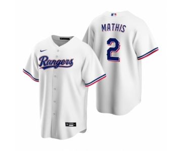 Men's Nike Texas Rangers #2 Jeff Mathis White Home Stitched Baseball Jersey