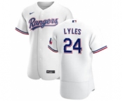 Men's Nike Texas Rangers #24 Jordan Lyles White Home 2020 Authentic Player Baseball Jersey