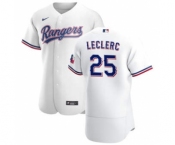 Men's Nike Texas Rangers #25 Jose Leclerc White Home 2020 Authentic Player Baseball Jersey