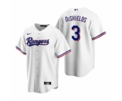 Men's Nike Texas Rangers #3 Delino DeShields White Home Stitched Baseball Jersey