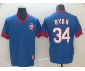 Men's Nike Texas Rangers #34 Nolan Ryan Blue M&N MLB Jersey