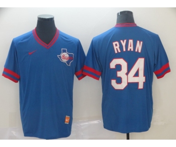 Men's Nike Texas Rangers #34 Nolan Ryan Blue M&N MLB Jersey