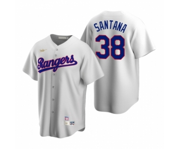 Men's Nike Texas Rangers #38 Danny Santana White Cooperstown Collection Home Stitched Baseball Jersey