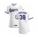 Men's Nike Texas Rangers #38 Danny Santana White Home 2020 Authentic Player Baseball Jersey