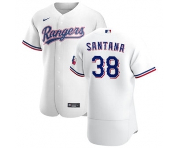 Men's Nike Texas Rangers #38 Danny Santana White Home 2020 Authentic Player Baseball Jersey