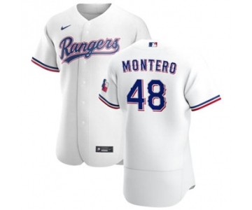 Men's Nike Texas Rangers #48 Rafael Montero White Home 2020 Authentic Player Baseball Jersey