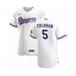 Men's Nike Texas Rangers #5 Willie Calhoun White Home 2020 Authentic Player Baseball Jersey