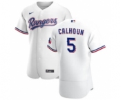 Men's Nike Texas Rangers #5 Willie Calhoun White Home 2020 Authentic Player Baseball Jersey