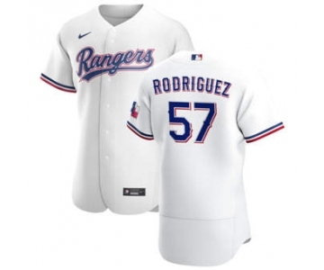 Men's Nike Texas Rangers #57 Joely Rodriguez White Home 2020 Authentic Player Baseball Jersey