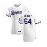 Men's Nike Texas Rangers #64 Jimmy Herget White Home 2020 Authentic Player Baseball Jersey