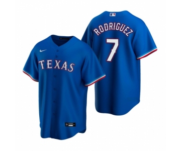 Men's Nike Texas Rangers #7 Ivan Rodriguez Royal Alternate Stitched Baseball Jersey