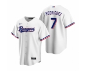 Men's Nike Texas Rangers #7 Ivan Rodriguez White Home Stitched Baseball Jersey