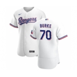 Men's Nike Texas Rangers #70 Brock Burke White Home 2020 Authentic Player Baseball Jersey