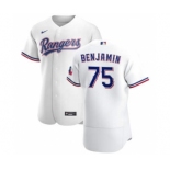 Men's Nike Texas Rangers #75 Wes Benjamin White Home 2020 Authentic Player Baseball Jersey