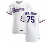 Men's Nike Texas Rangers #75 Wes Benjamin White Home 2020 Authentic Player Baseball Jersey