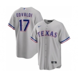 Men's Texas Rangers #17 Nathan Eovaldi Gray Cool Base Stitched Baseball Jersey