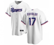 Men's Texas Rangers #17 Nathan Eovaldi White Cool Base Stitched Baseball Jersey