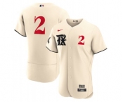 Men's Texas Rangers #2 Marcus Semien Cream 2023 City Connect Flex Base Stitched Baseball Jersey