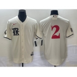 Men's Texas Rangers #2 Marcus Semien Cream 2023 City Connect Stitched Baseball Jersey