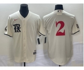 Men's Texas Rangers #2 Marcus Semien Cream 2023 City Connect Stitched Baseball Jersey