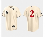 Men's Texas Rangers #2 Marcus Semien Cream 2023 World Series City Connect Stitched Baseball Jersey