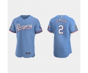 Men's Texas Rangers #2 Marcus Semien Light Blue Flex Base Stitched Jersey