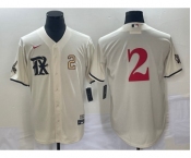 Men's Texas Rangers #2 Marcus Semien Number Cream 2023 City Connect Stitched Baseball Jersey