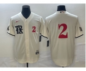 Men's Texas Rangers #2 Marcus Semien Number Cream 2023 City Connect Stitched Baseball Jerseys