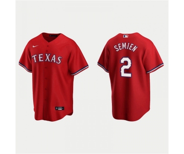 Men's Texas Rangers #2 Marcus Semien Red Cool Base Stitched Baseball Jersey