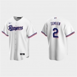 Men's Texas Rangers #2 Marcus Semien White Cool Base Stitched Baseball Jersey