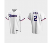 Men's Texas Rangers #2 Marcus Semien White Cool Base Stitched Baseball Jersey