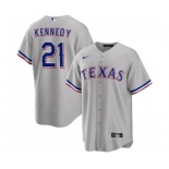 Men's Texas Rangers #21 Ian Kennedy Gray Cool Base Stitched Baseball Jersey