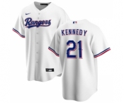 Men's Texas Rangers #21 Ian Kennedy White Cool Base Stitched Baseball Jersey