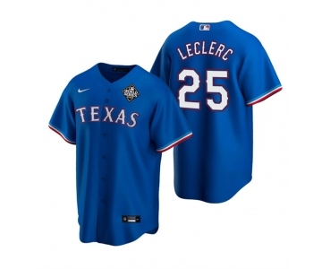 Men's Texas Rangers #25 José Leclerc Royal 2023 World Series Stitched Baseball Jersey