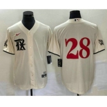 Men's Texas Rangers #28 Jonah Heim Cream 2023 City Connect Cool Base Stitched Baseball Jersey