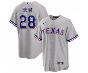 Men's Texas Rangers #28 Jonah Heim Gray Cool Base Stitched Baseball Jersey