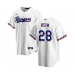 Men's Texas Rangers #28 Jonah Heim White Cool Base Stitched Baseball Jersey