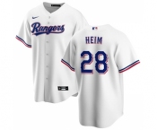 Men's Texas Rangers #28 Jonah Heim White Cool Base Stitched Baseball Jersey