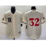 Men's Texas Rangers #32 Evan Carter Cream 2023 City Connect Stitched Baseball Jersey