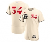 Men's Texas Rangers #34 Nolan Ryan Cream 2023 City Connect Flex Base Stitched Baseball Jersey